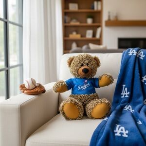 Los Angeles Dodgers Plush Bear Measures 13 Inches Tall